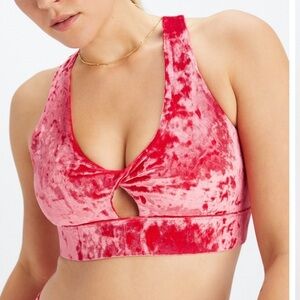 Fabletics Oasis Crushed Velour Twist Sports Bra